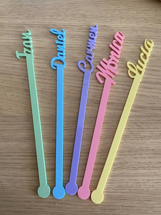Agitateur à cocktail personnalisé couleurs pastel