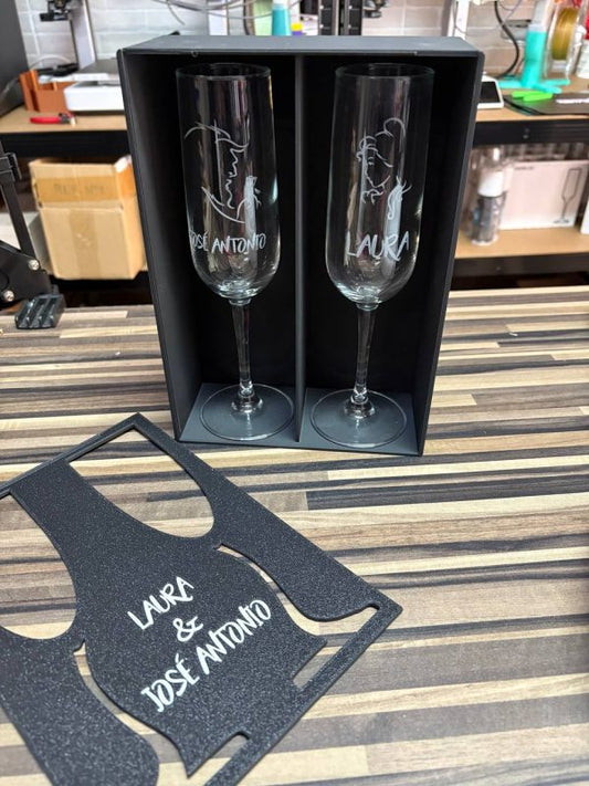 Flûtes à Champagne Personnalisées — Pack Cadeau Mariage