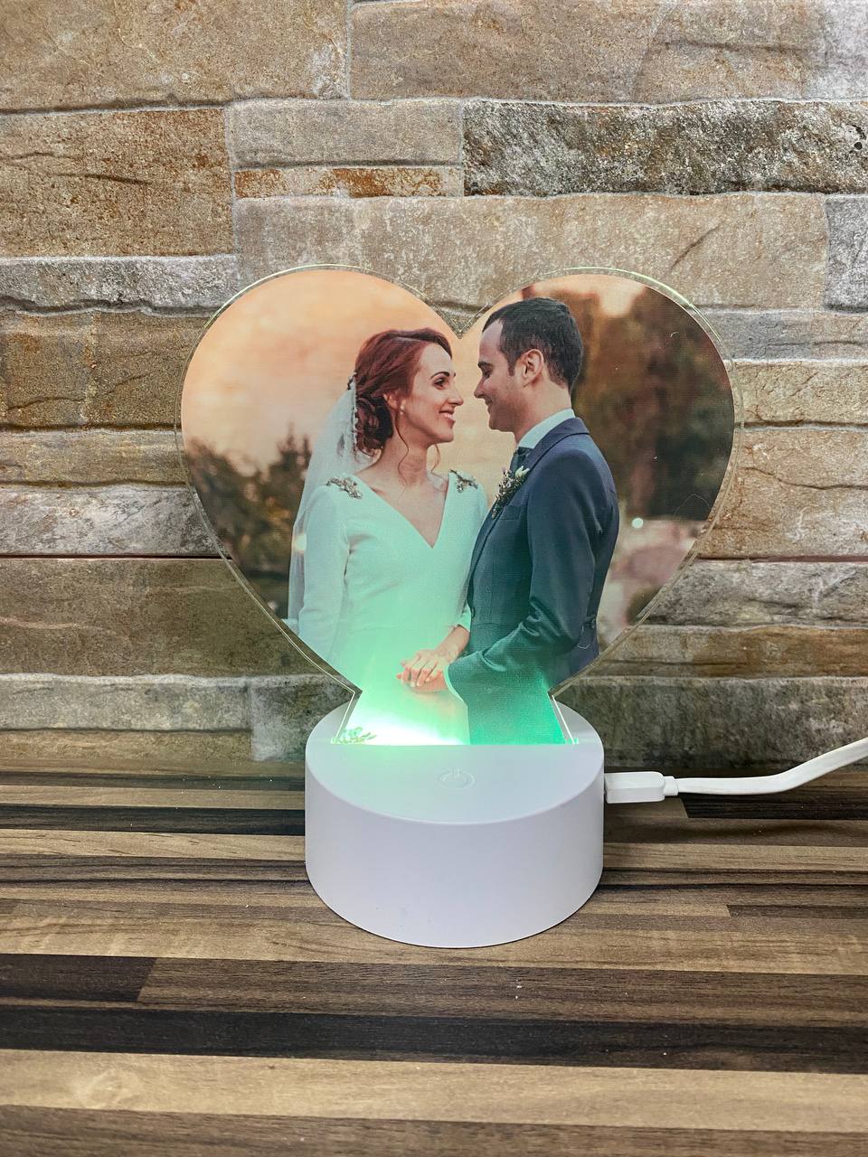 Lampe cœur en couleur avec votre photo
