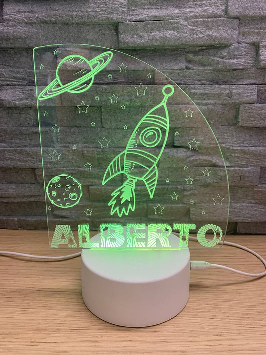 Lampe espace avec fusée ou astronaute
