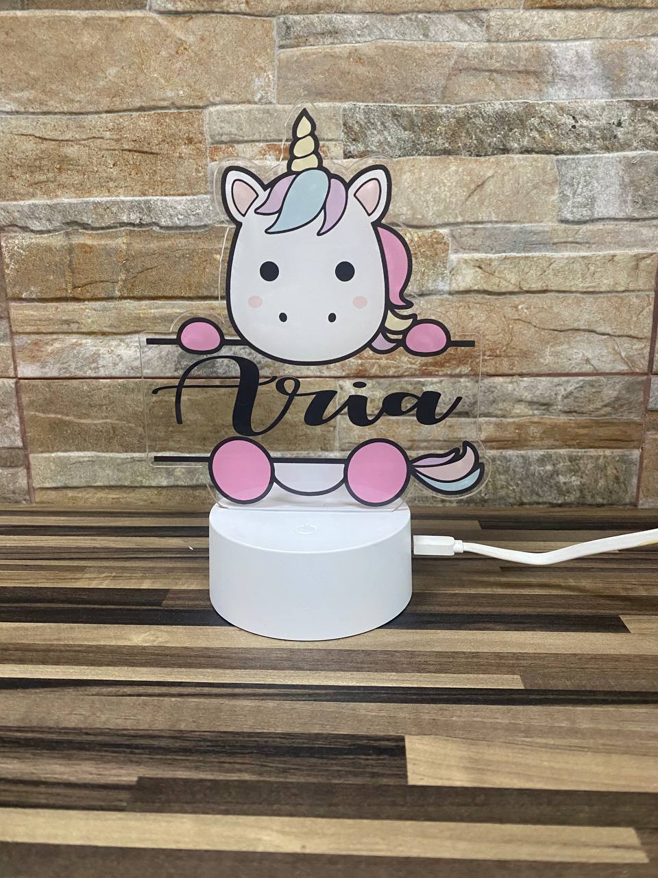 Lampe en couleur licorne