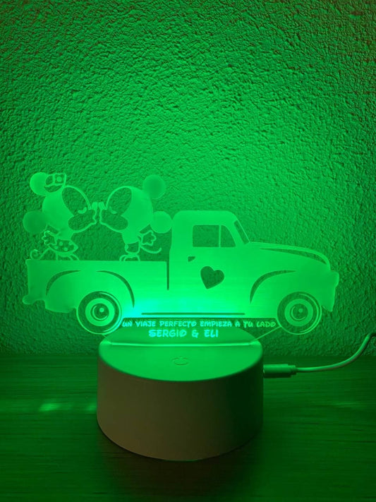 Lampe LED Mickey et Minnie en camionnette