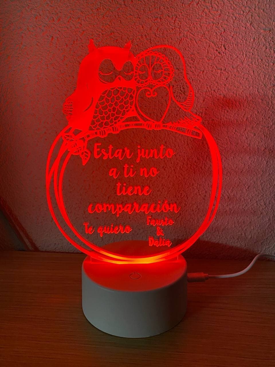 Lampe LED couple de hiboux