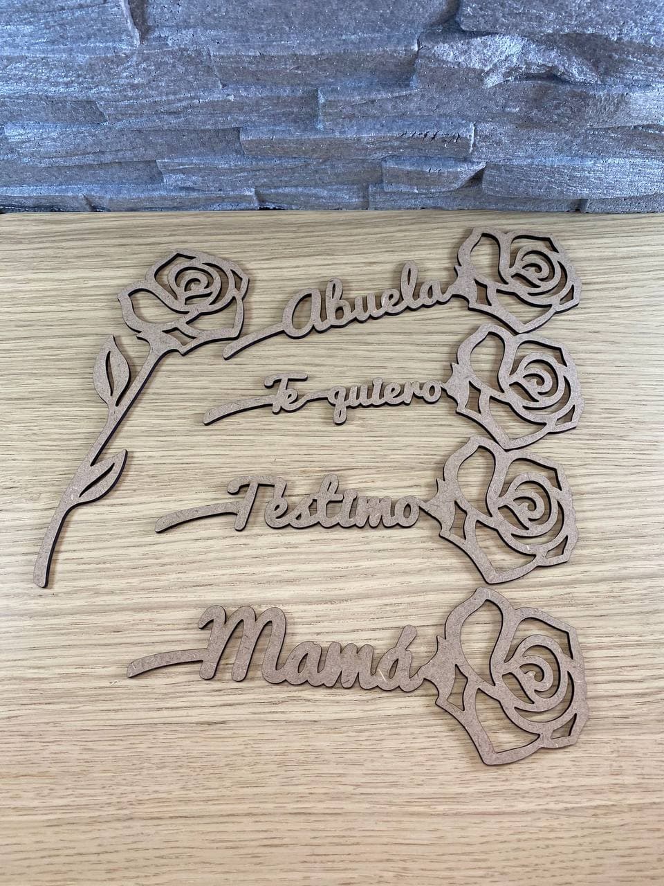 Rose en bois personnalisée