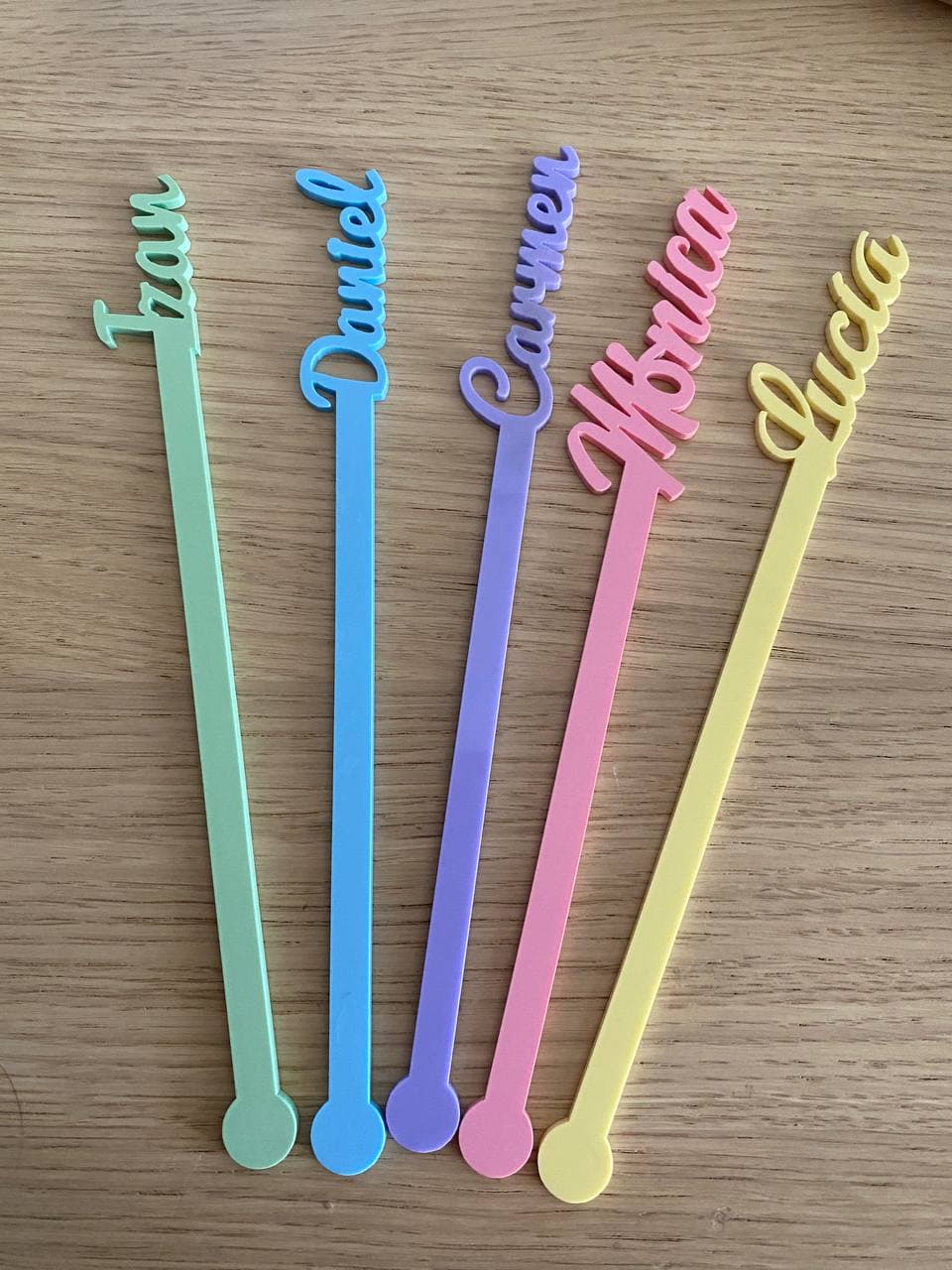 Agitateur à cocktail personnalisé couleurs pastel