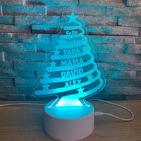Lampe sapin de Noël avec les prénoms de la famille – vue 3
