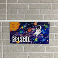 Plaque prénom thème espace