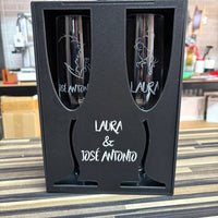 Flûtes à Champagne Personnalisées — Pack Cadeau Mariage