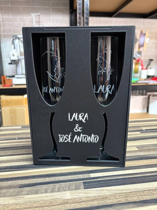 Flûtes à Champagne Personnalisées — Pack Cadeau Mariage