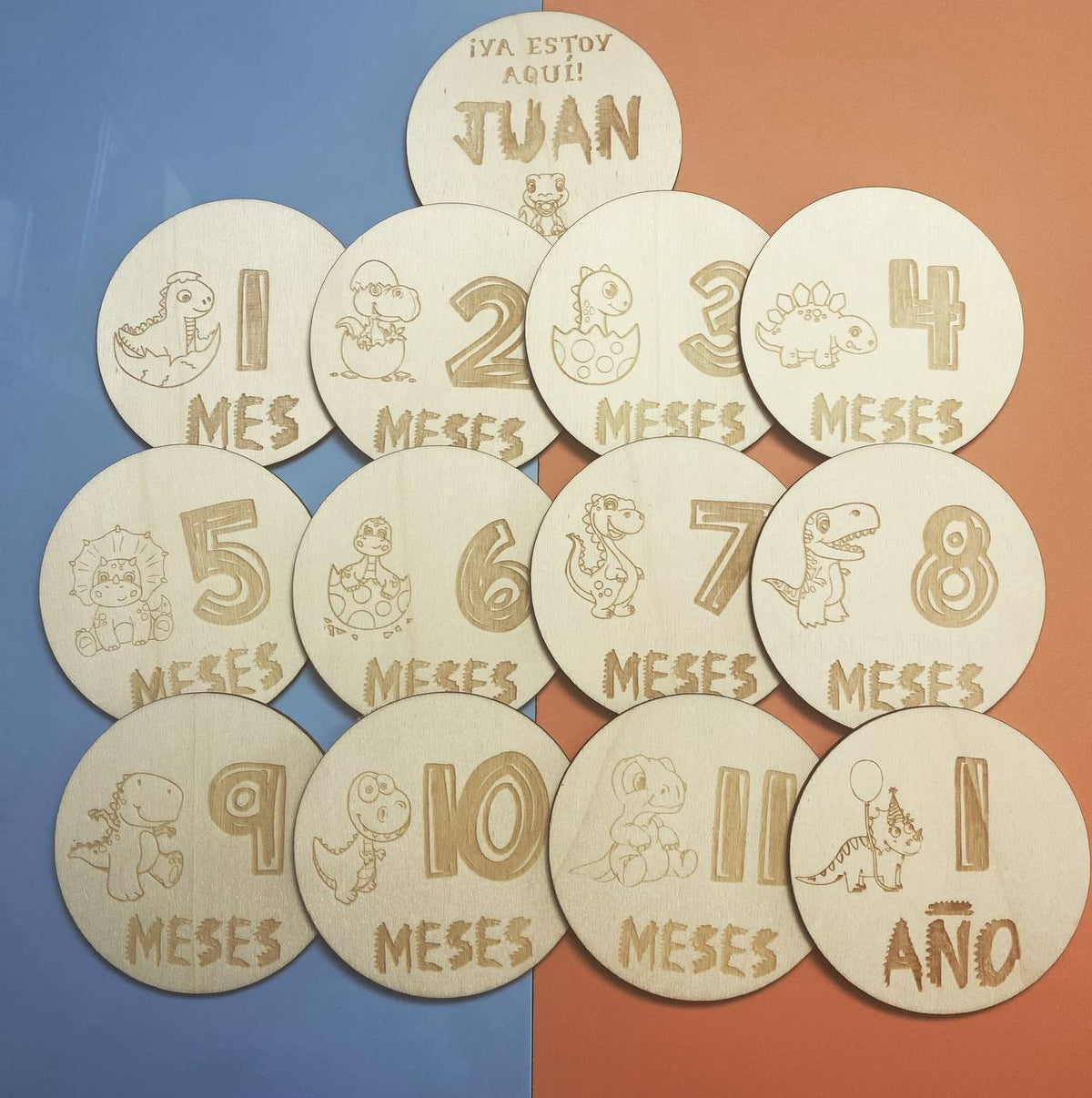 Cartes étapes bébé dinosaure gravées