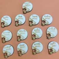 Cartes étapes bébé hélicoptère gravées