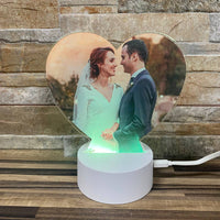 Lampe cœur en couleur avec votre photo