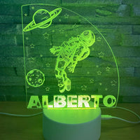 Lampe espace avec fusée ou astronaute – vue 3
