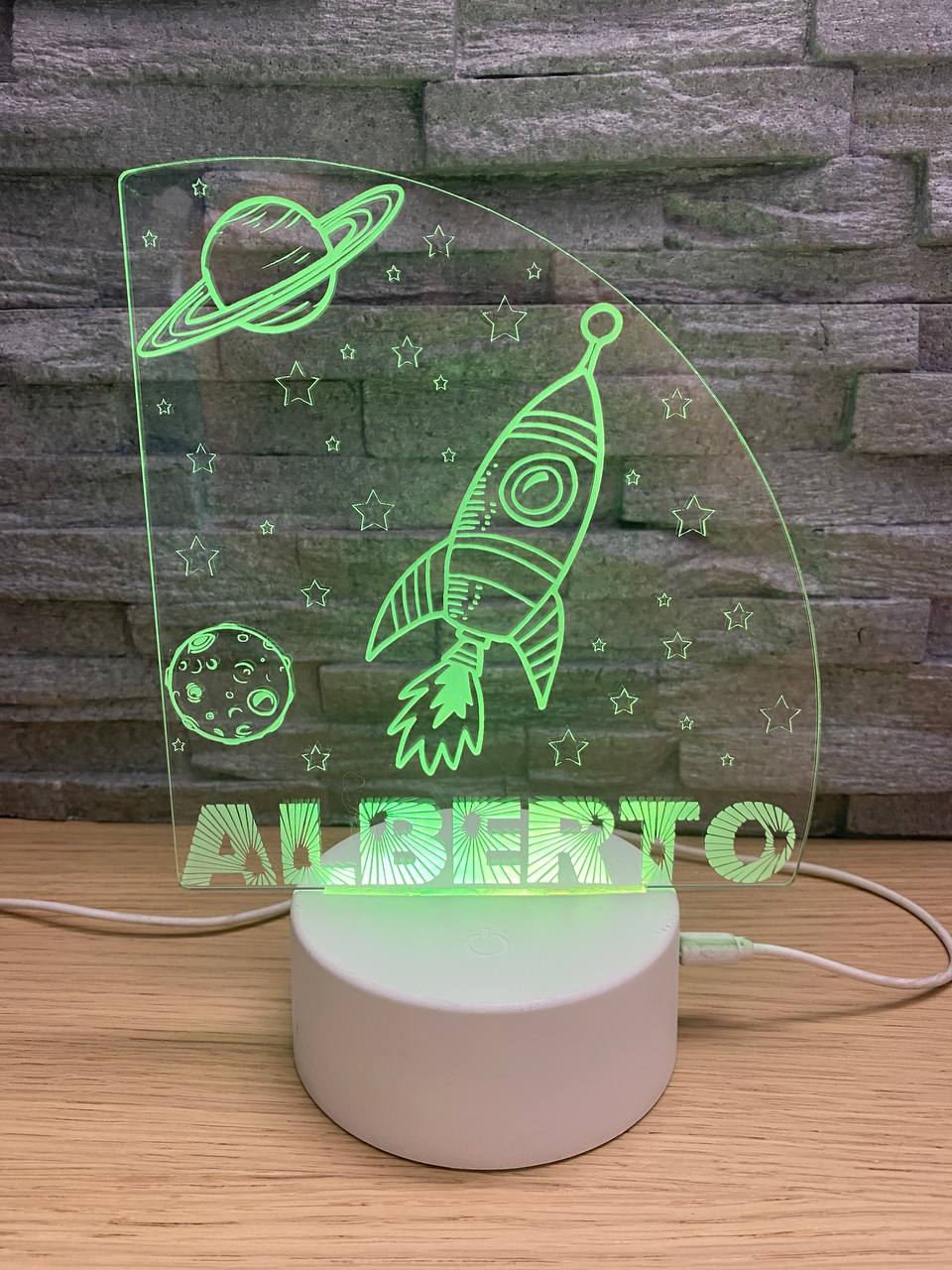 Lampe espace avec fusée ou astronaute – vue 2