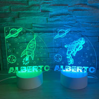 Lampe espace avec fusée ou astronaute