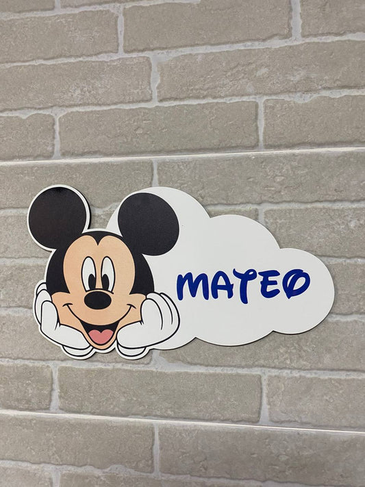 Nuage en couleur Mickey avec prénom