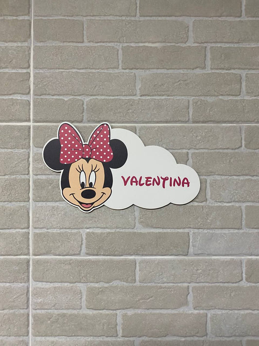 Nuage en couleur Minnie avec prénom