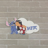 Nuage en couleur Lilo et Stitch avec prénom