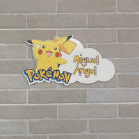 Nuage en couleur Pikachu Pokémon avec prénom