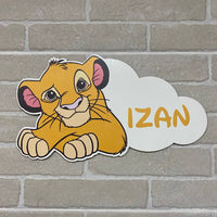 Nuage en couleur Simba avec prénom