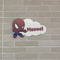 Nuage en couleur bébé Spiderman avec prénom
