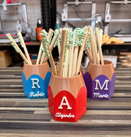 Pot à crayons personnalisé avec prénom