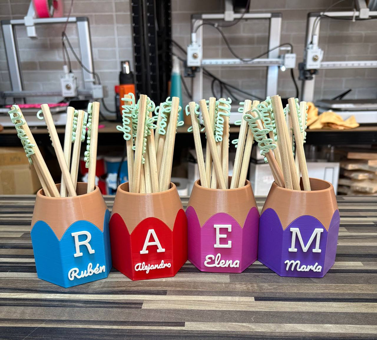 Pot à crayons personnalisé avec prénom