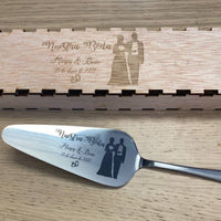 Pelle à gâteau gravée mariage avec coffret