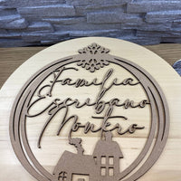 Décoration de porte de Noël modèle Maison