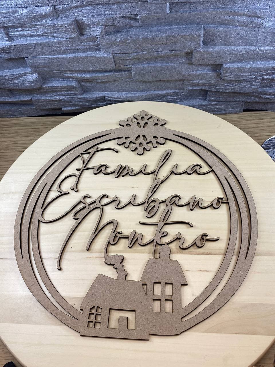 Décoration de porte de Noël modèle Maison