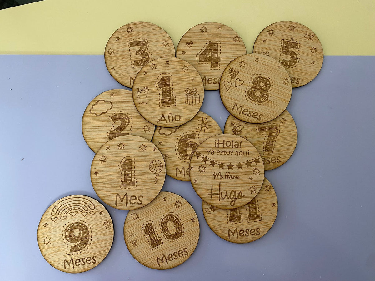 Cartes étapes bébé gravées