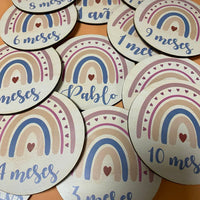 Cartes étapes bébé arc-en-ciel minimaliste – vue 2
