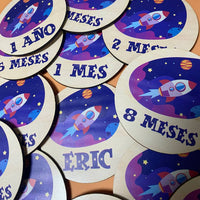 Cartes étapes bébé thème espace – vue 3