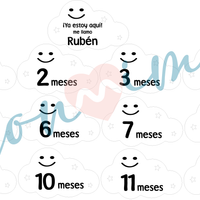 Cartes étapes bébé nuages pour nouveau-né – vue 2