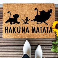 Paillasson Hakuna Matata silhouettes Simba, Timon et Pumbaa