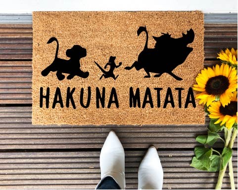Paillasson Hakuna Matata silhouettes Simba, Timon et Pumbaa