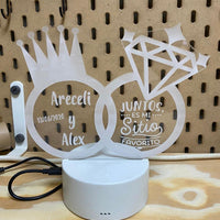 Lampe LED alliances d'anniversaire de mariage