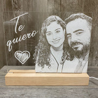 Lampe personnalisée en bois avec photo