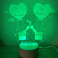 Lampe LED amoureux en montgolfière
