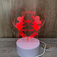 Lampe LED anniversaire de couple Mickey et Minnie