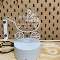 Lampe LED naissance fille personnalisée