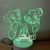 Lampe LED Nala et Simba du Roi Lion