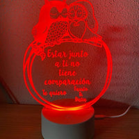 Lampe LED couple de hiboux