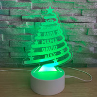 Lampe sapin de Noël avec les prénoms de la famille – vue 2