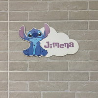Nuage en couleur Stitch avec prénom