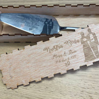 Pelle à gâteau gravée mariage avec coffret – vue 2