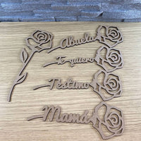 Rose en bois personnalisée