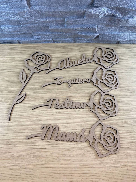 Rose en bois personnalisée