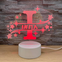 Lampe LED initiale et prénom avec étoiles – vue 4