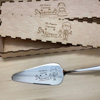 Pelle à gâteau gravée communion ou baptême avec coffret